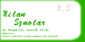 milan szmolar business card
